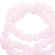 Abalorios de vidrio rondelle Facetados 3x2mm - Light orchid pink-pearl shine coating